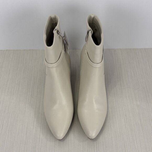NWT Liz Claiborne Women Cream Tudor Stacked Heel Booties Sz 9 W New $100 Msrp. - Picture 3 of 8